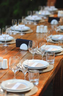 Kırsal stil Düğün veya doğum günü tablosu ayarları