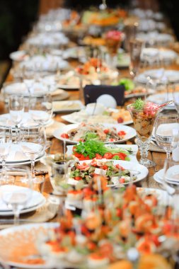 Kırsal stil Düğün veya doğum günü tablosu ayarları