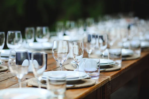 Estilo Rústico Ajustes Mesa Boda Cumpleaños — Foto de Stock