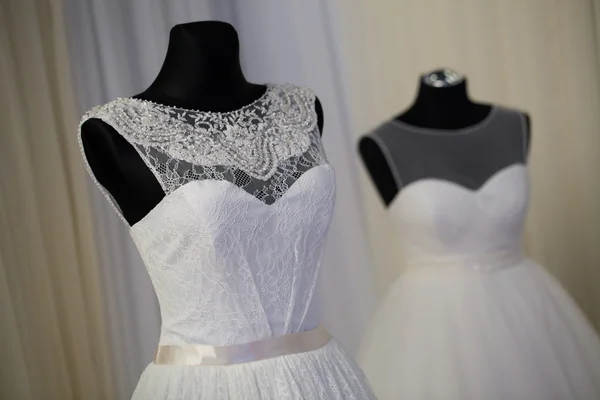 Wedding dress on a mannequin — Stock Photo, Image