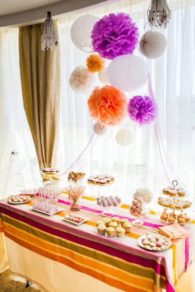 Wedding candy bar decorations — Stock Photo, Image