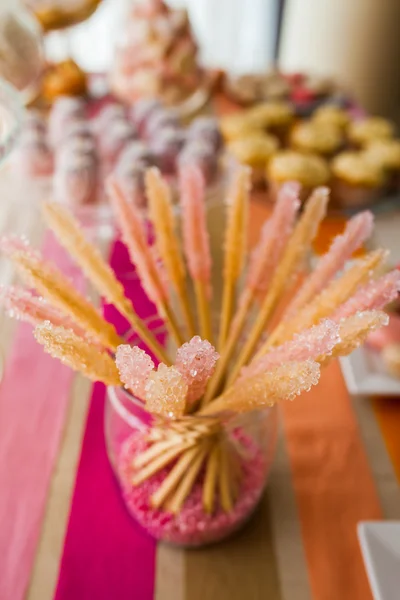 結婚式のお菓子バーの装飾 — ストック写真