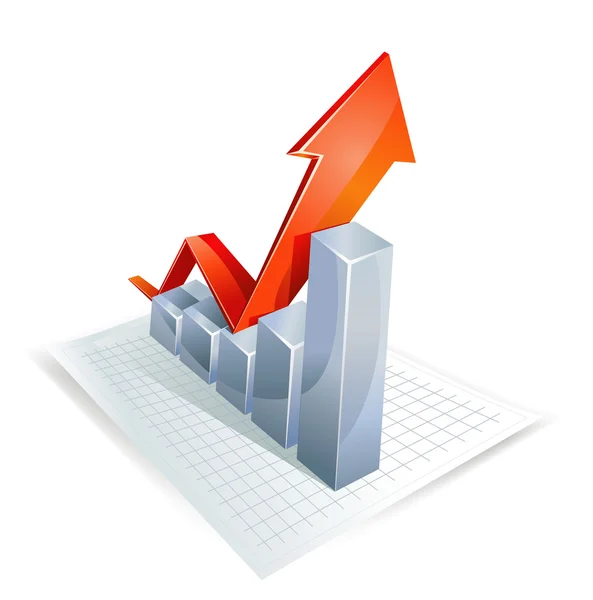 Red growth arrow — Stock Vector