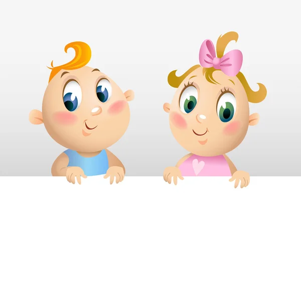 Petit garçon et petite fille — Image vectorielle