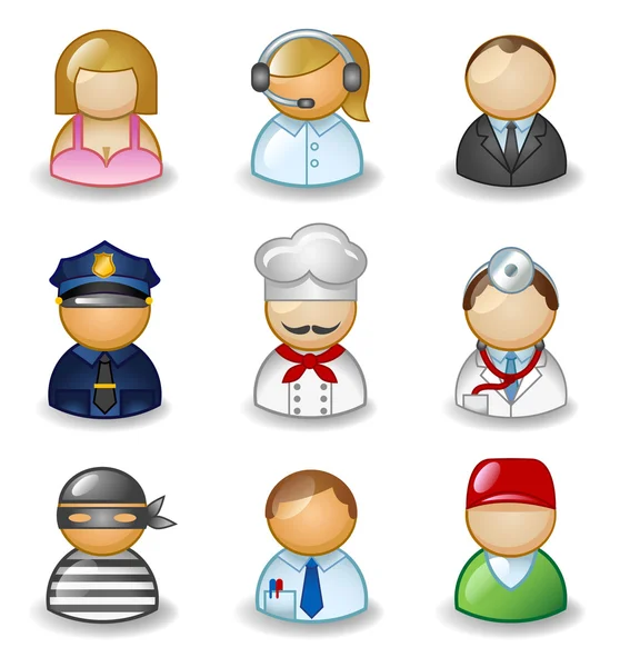 Avatars comme différentes professions — Image vectorielle