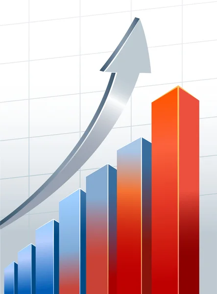 Zilveren groei pijl — Stockvector