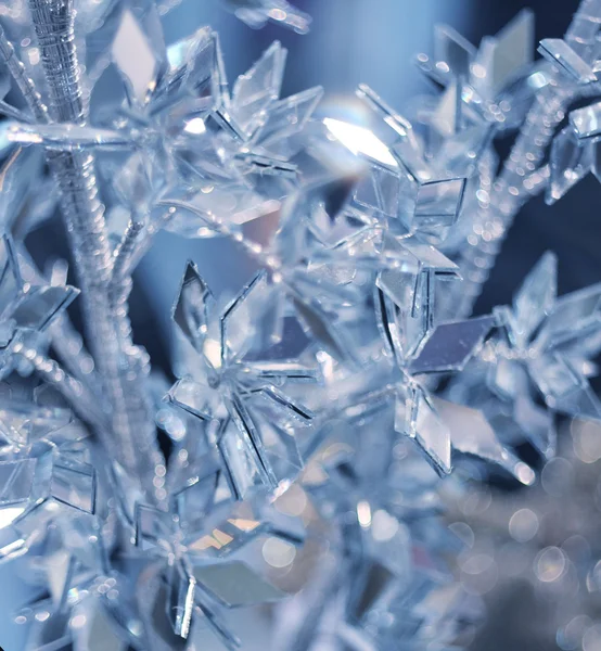 Tło zimowe z kryształami lodu — Zdjęcie stockowe