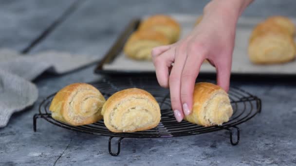 Gata recién horneada, pastelería tradicional armenia. — Vídeos de Stock