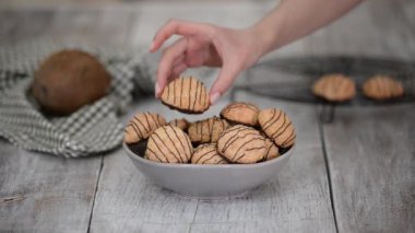 Çikolatalı ev yapımı hindistan cevizli kurabiye..