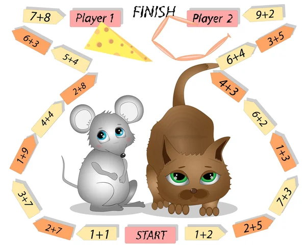 Jeux de société mathématiques pour enfants — Image vectorielle