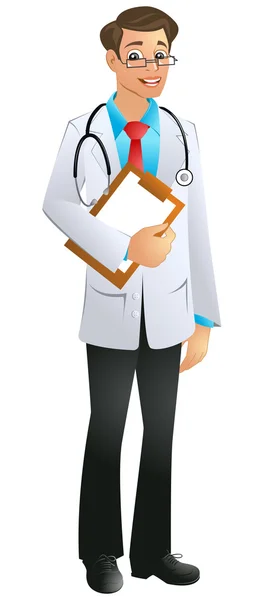 Médico varón de pie — Vector de stock