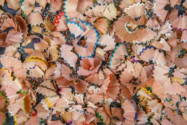 çok renkli kalem talaş arka planı.