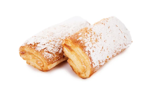 Cookies of puff pastry topped with powdered sugar — Stock Photo, Image