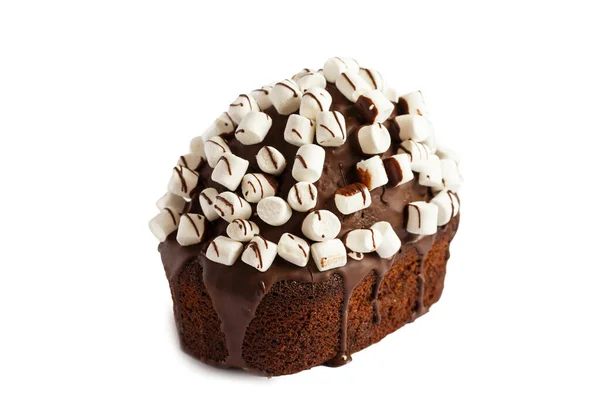 Karácsonyi Torta Csokoládé Torta Izolált Fehér Háttér — Stock Fotó
