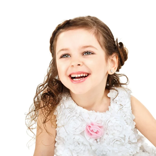 Little girl laughs merrily — Stock Photo, Image