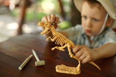boy wants to be an archaeologist clipart