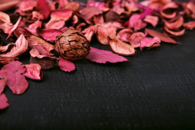 Çerçeve şekli siyah yüzey üzerinde çiçekler