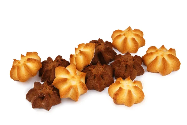 Beyaz arkaplanda izole edilmiş küçük kurabiyeler — Stok fotoğraf