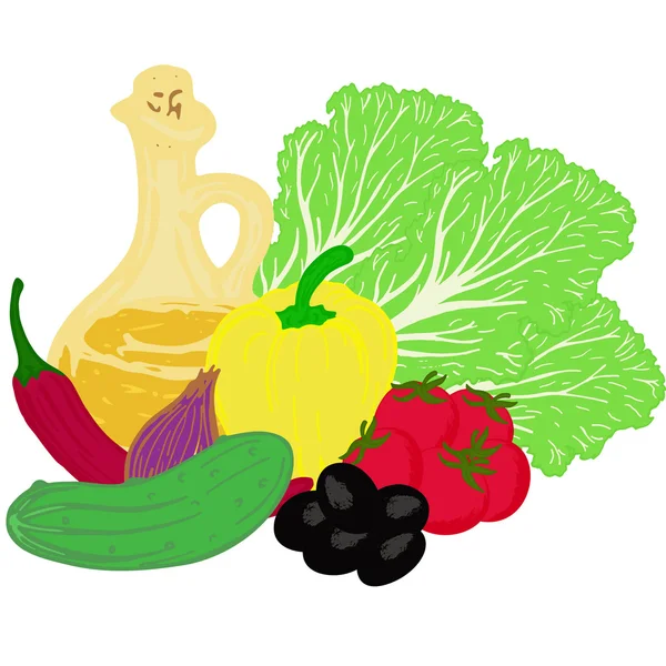 Sebze salatası — Stok Vektör