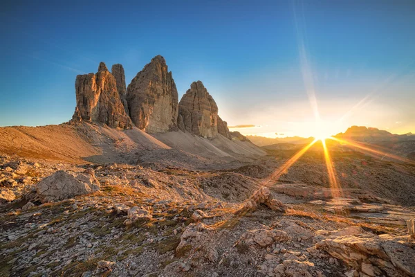 Západ slunce na tři vrcholy — Stock fotografie