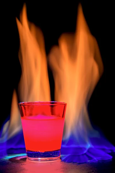 Red cocktail flame — Stock Photo, Image