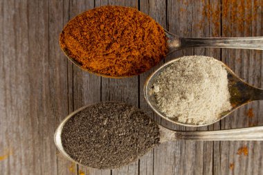 Kırmızı, beyaz, kara biber Üstten Görünüm