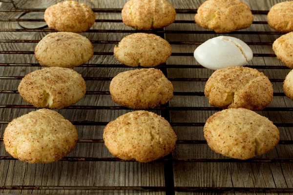 Galletas de pan corto y merengue en rejilla de alambre — Foto de Stock