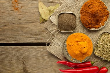 Toz biber, siyah yetkin, zerdeçal, rezene