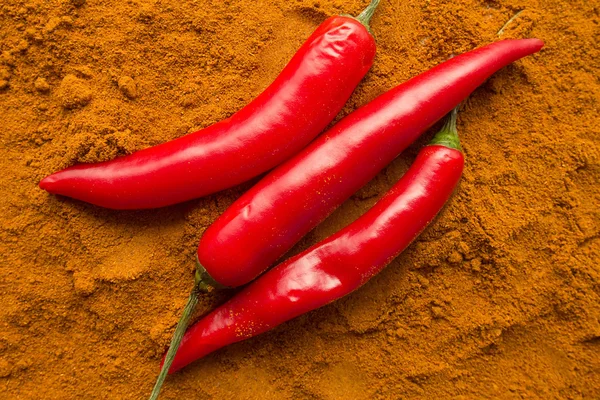 Chili paprika chili por a hüvely felülnézet — Stock Fotó