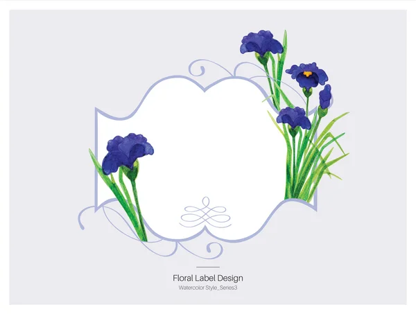 Design de rótulo floral - Estilo aquarela. Ilustração vetorial . —  Vetores de Stock