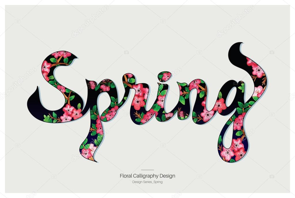 Floral Calligraphy Design - Spring.