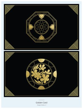 Altın kartı - oryantal tarzda. Vektör çizim.