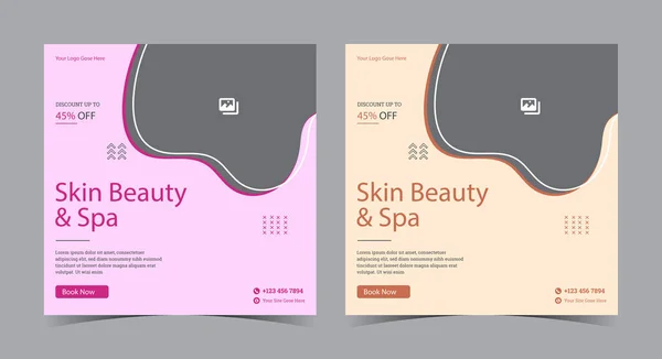 Spa Beauty Social Media Post Spa Flyer Design Template Spa — Stock Vector