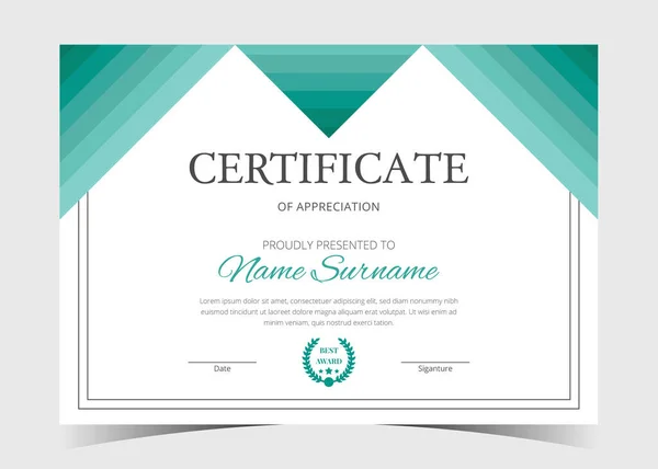Certificate Template Awards Diploma Professional Certificate Certificate Design — Stock Vector