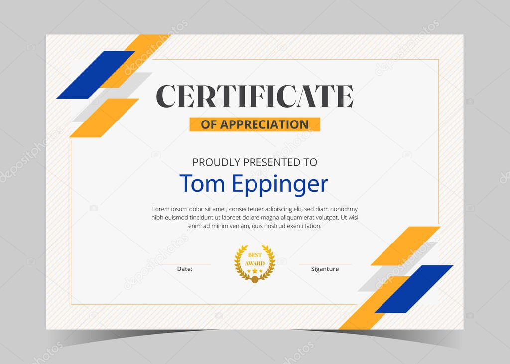 certificate template awards diploma. Minimalist certificate template, Professional Certificate template