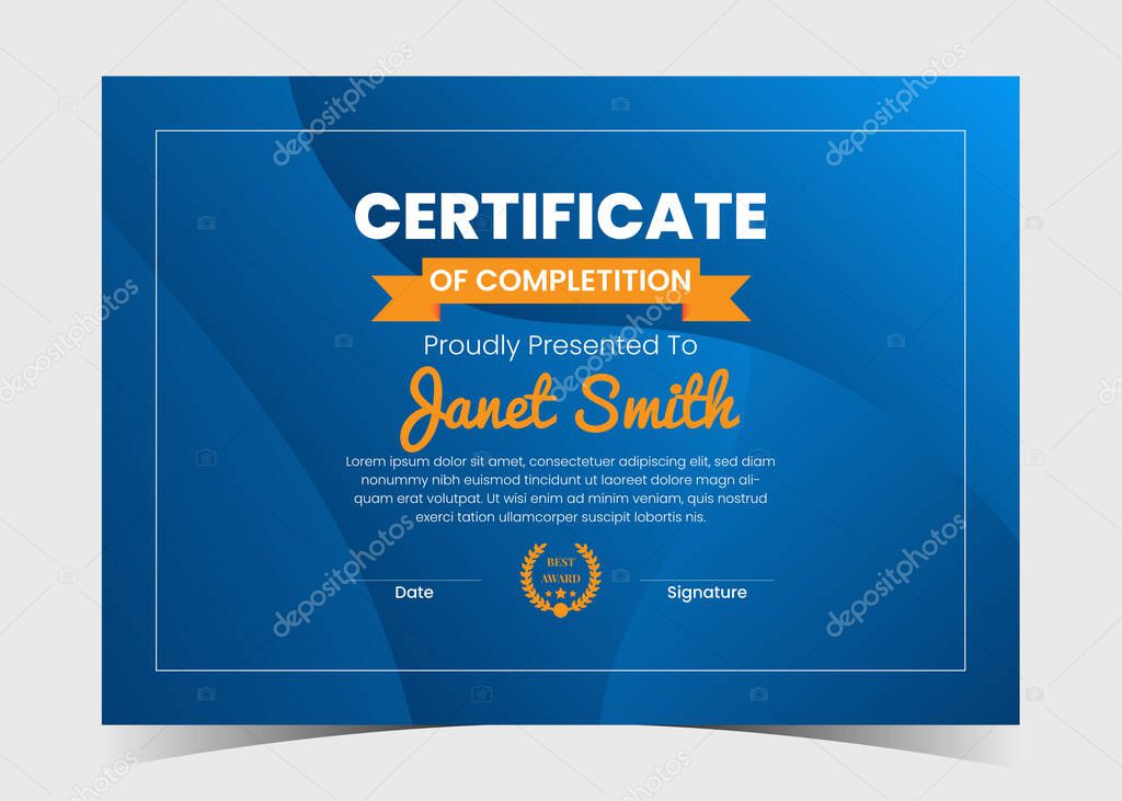 modern certificate template. certificate template awards diploma. Professional Certificate