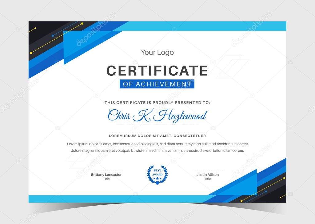 modern certificate template. certificate design, certificate template awards diploma