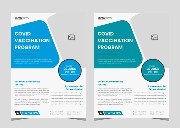 Vaccination Flyer Template Vaccination Clinic Flyer Vaccine Leaflet Template Covid — Stock Vector