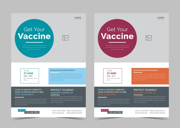 Vaccination Flyer Template Vaccination Clinic Flyer Vaccine Leaflet Template Covid Royalty Free Stock Illustrations