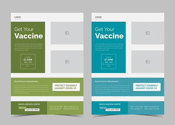 Vaccination Flyer Template Vaccination Clinic Flyer Vaccine Leaflet Template Covid Royalty Free Stock Vectors