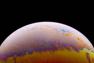 Yarım sabun köpük topu soyut arka plan yarım daire. Uzay ya da gezegenlerin kozmik modeli