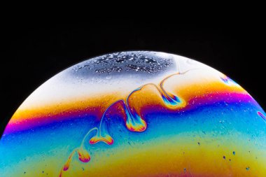 Yarım sabun köpük topu soyut arka plan yarım daire. Uzay ya da gezegenlerin kozmik modeli