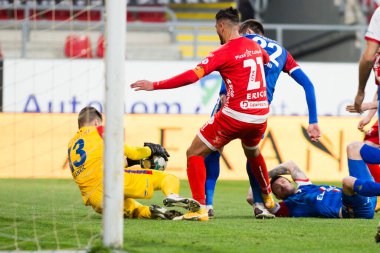 Arad, Romanya - 222 2021: UTA Arad, Francisc Neuman Arena 'da Lig 1' de FC Botosani 'ye karşı oynuyor.