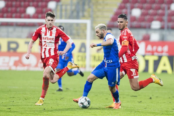 Arad, Romanya - 222 2021: UTA Arad, Francisc Neuman Arena 'da Lig 1' de FC Botosani 'ye karşı oynuyor.