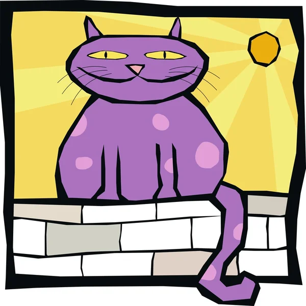 壁の猫 — ストックベクタ