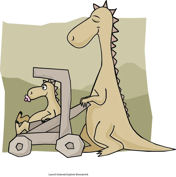 Ma och baby Dino — Stock vektor