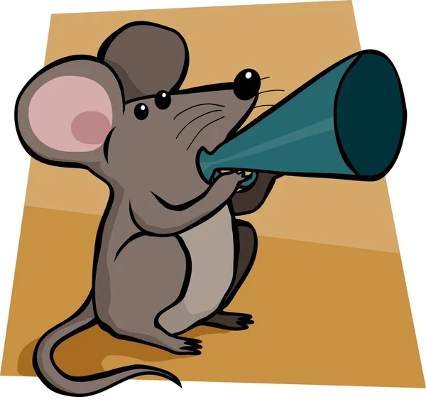 Ratón megáfono — Vector de stock