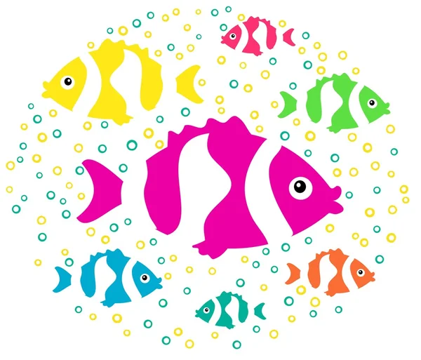 Multicoloured fish — Stock Vector