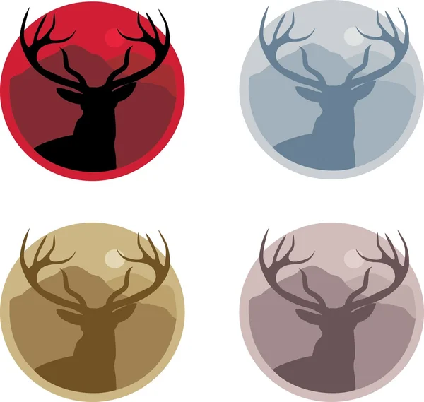 Hert silhouet badges — Stockvector