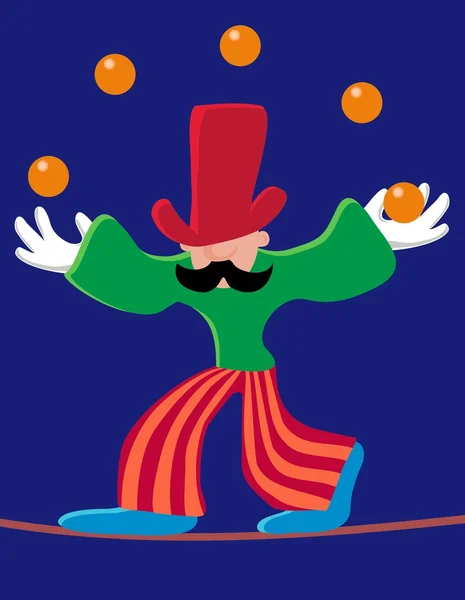 Clown jongleur — Stockvector